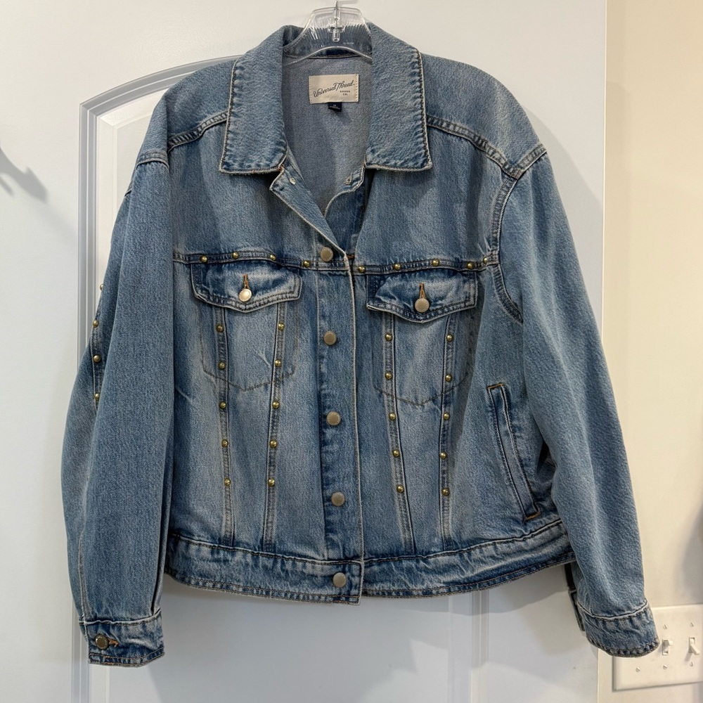 Universal Thread Blue Studded Jean Jacket - image 1
